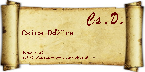 Csics Dóra névjegykártya